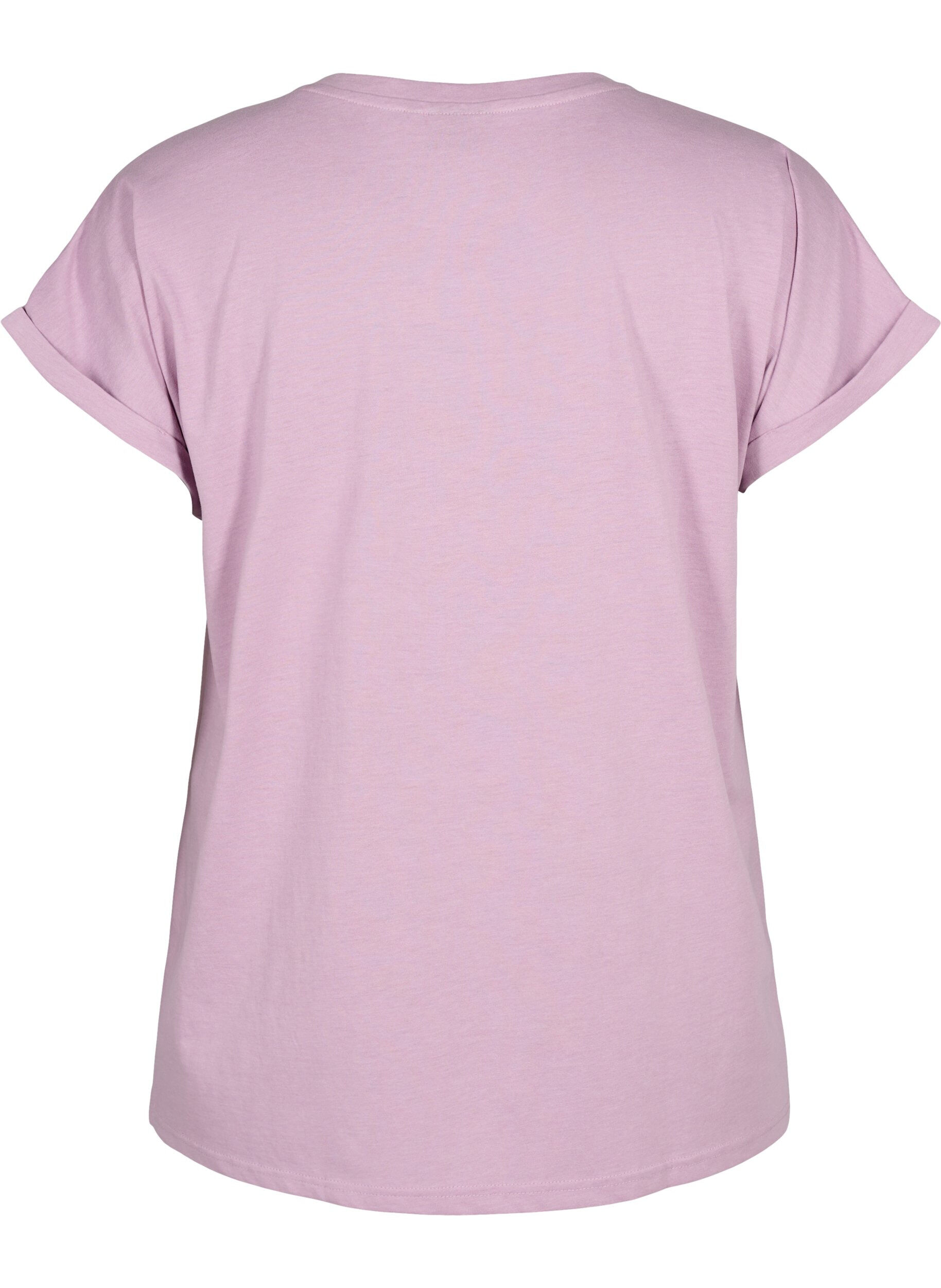 ZizziT-shirt &agrave; manches courtes en coton m&eacute;lang&eacute;, Mauve, Packshot image number 1