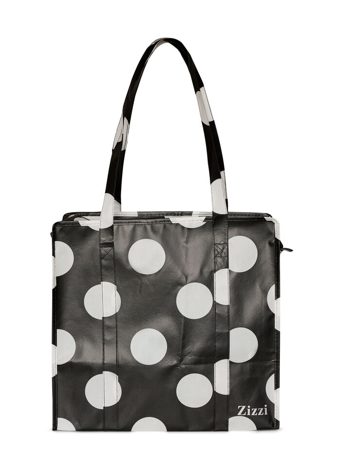 Sac de magasinage avec fermeture &eacute;clair, Noir, Packshot image number 1