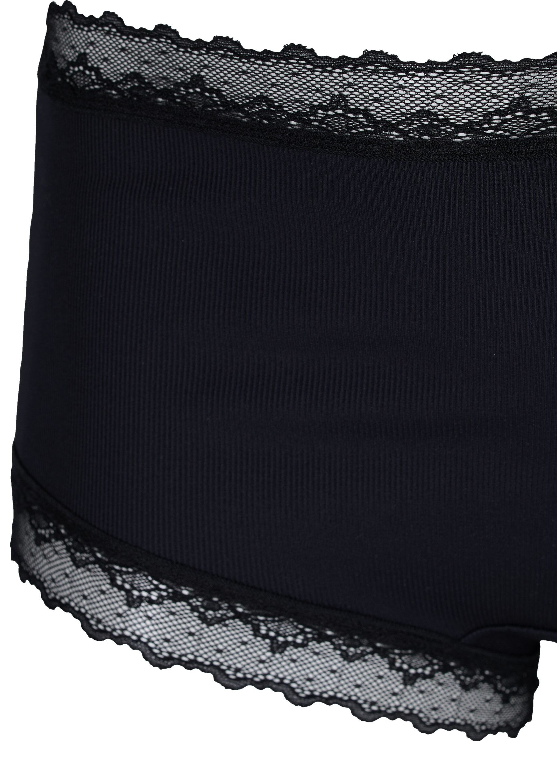 Zizzi Culotte taille haute avec dentelle, Black, Packshot image number 2