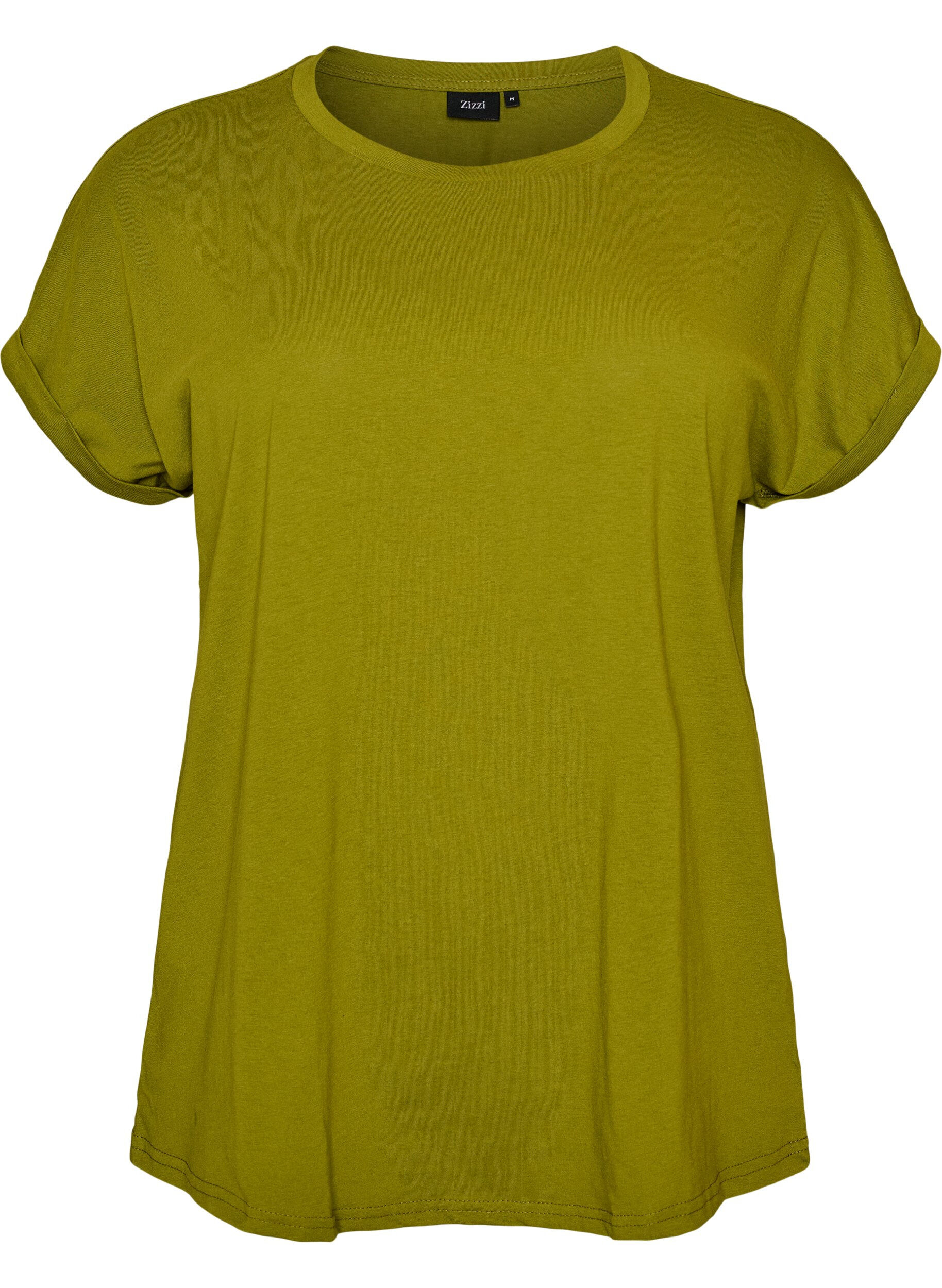 T-shirt &agrave; manches courtes en coton m&eacute;lang&eacute;