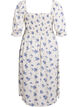 Robe midi en viscose à fleurs avec smock, Blanc, Packshot image number 1