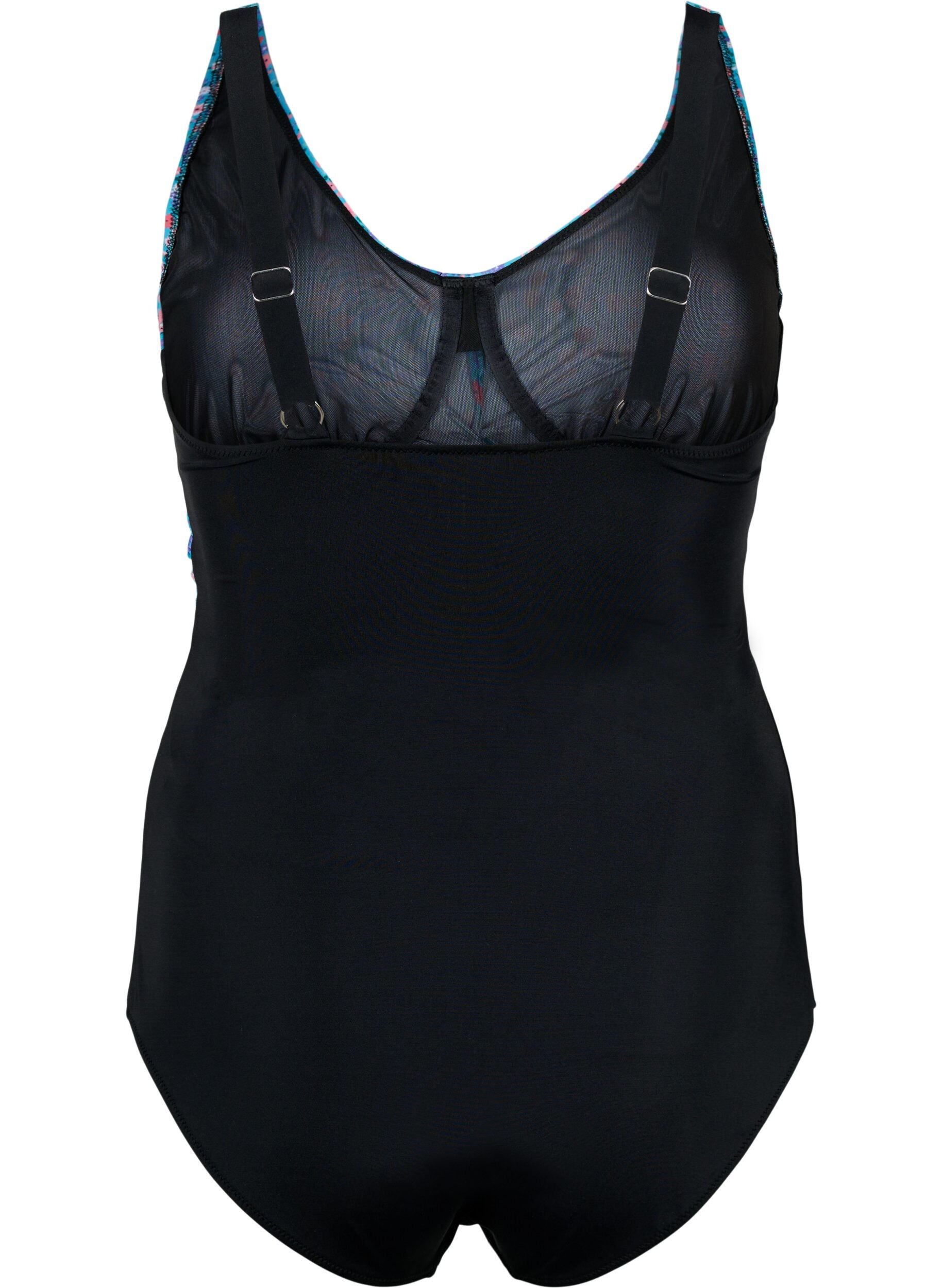 Zizzi Maillot de bain avec armatures et bretelles r&eacute;glables, Black Ditsy Print, Packshot image number 1