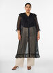 Robe midi en tissu l&eacute;ger et vaporeux &agrave; pois, avec des volants, Noir, Model image number 0