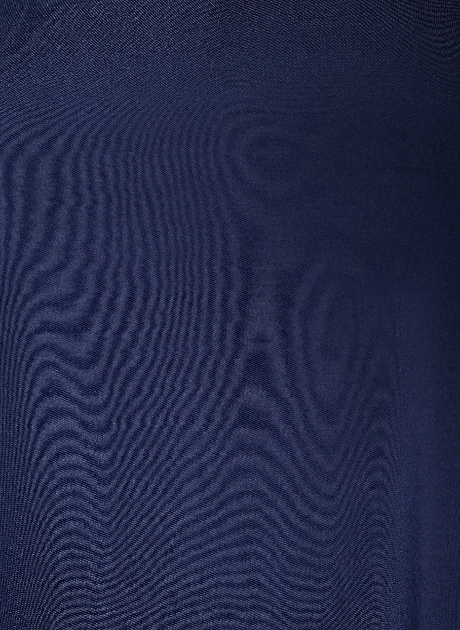 ZizziBlouse en viscose avec col en V et ourlet arrondi, Bleu, Packshot image number 2