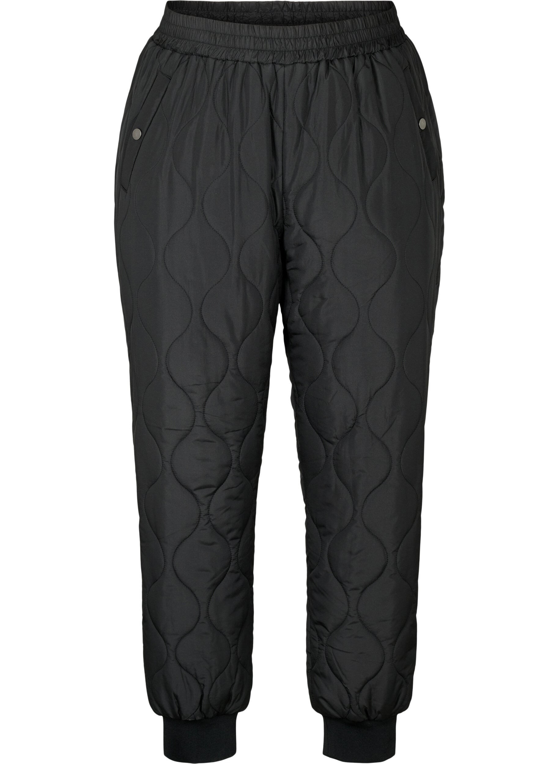 Zizzi Pantalons thermiques matelass&eacute;s, Black, Packshot image number 0