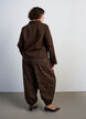 Pantalon ballon &agrave; taille haute et imprim&eacute; int&eacute;gral, Marron, Model image number 1