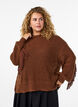 Pull en maille avec franges dans le dos, Marron, Model image number 2