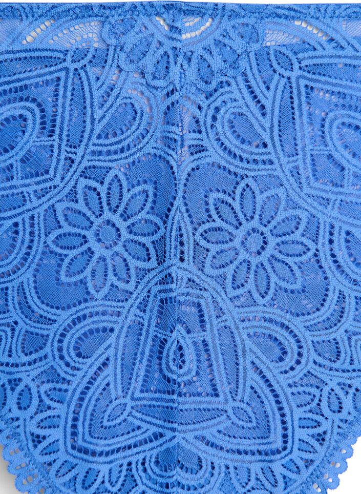 Culotte brésilienne en dentelle avec taille régulière, Bleu, Packshot image number 2