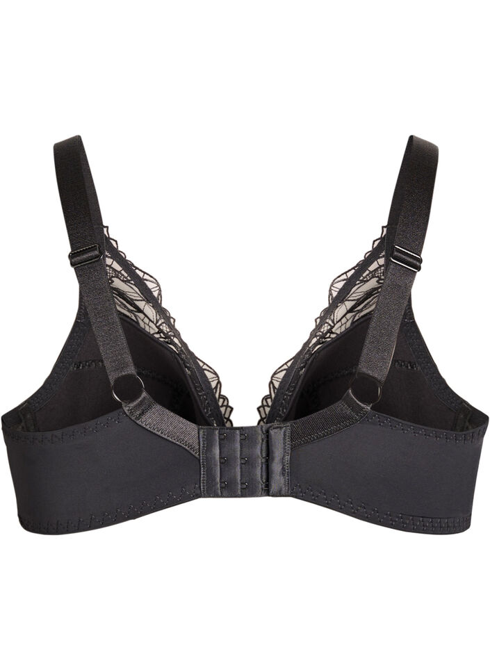 Soutien-gorge rembourr&eacute; en dentelle avec armatures, Noir, Packshot image number 1