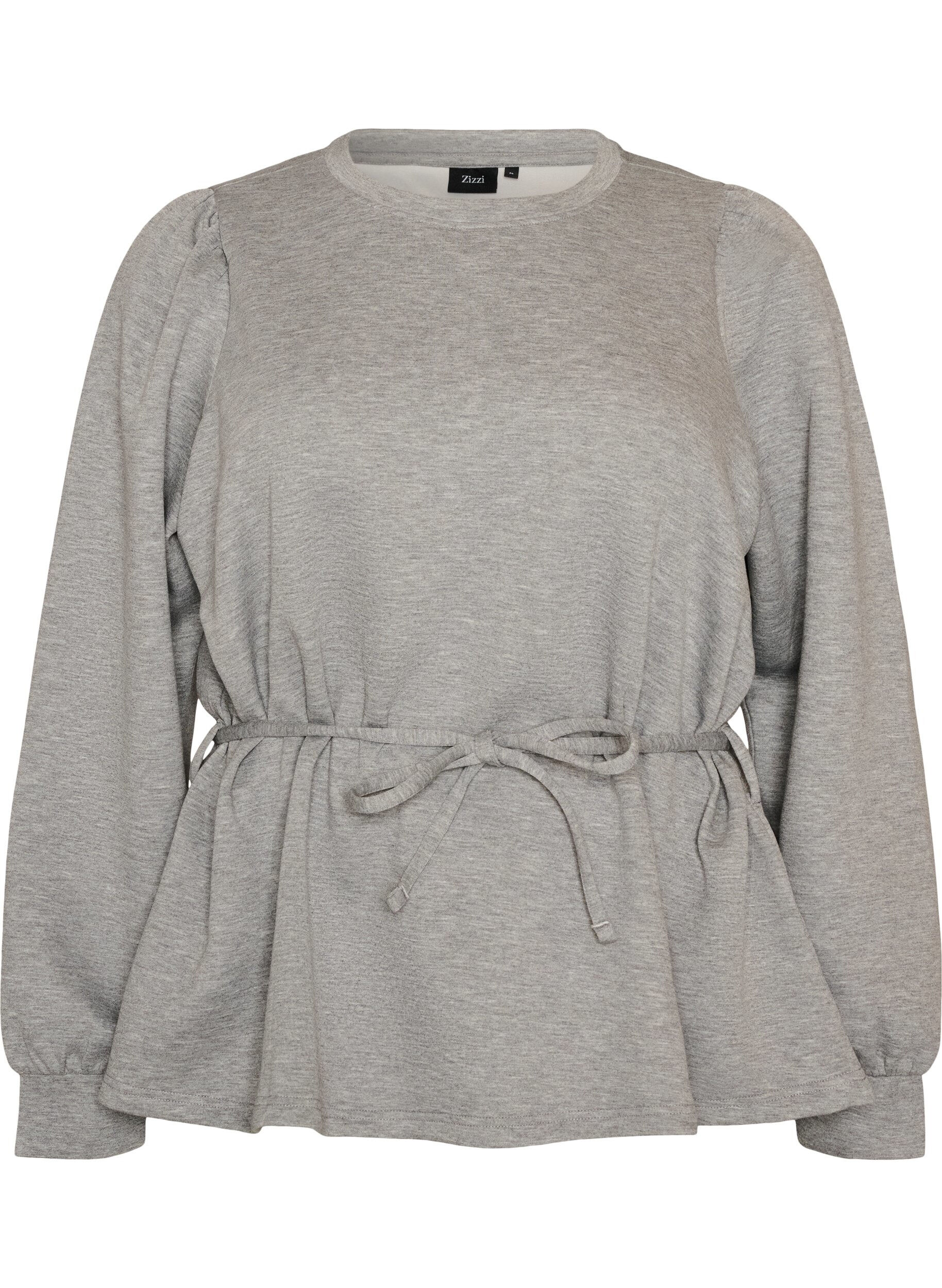 ZizziBlouse avec lien &agrave; nouer et manches bouffantes, Gris, Packshot image number 0