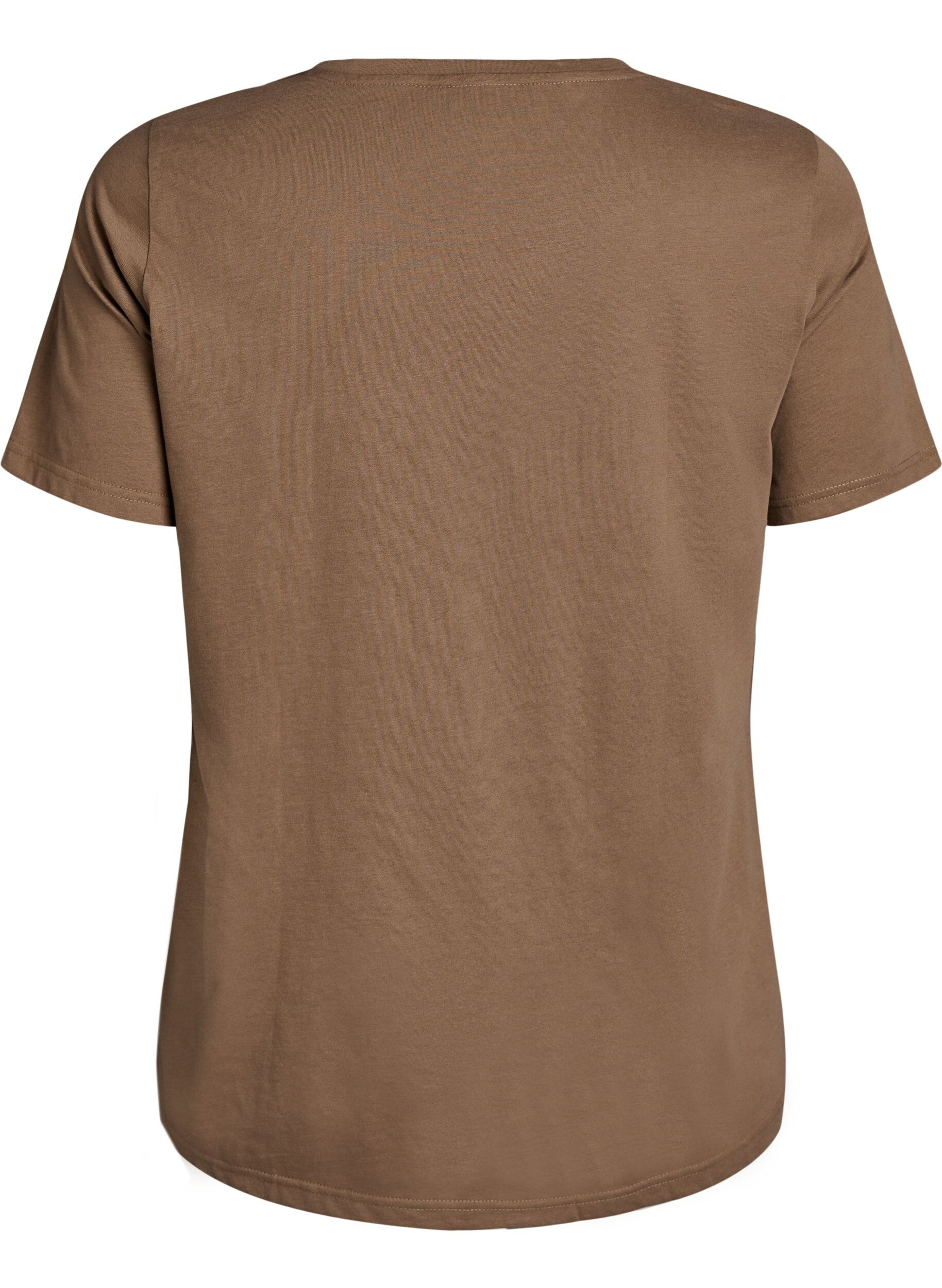 Zizzi T-shirt imprim&eacute;, Marron, Packshot image number 1