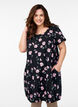 Robe en coton &agrave; manches courtes avec imprim&eacute;, Noir, Model image number 0