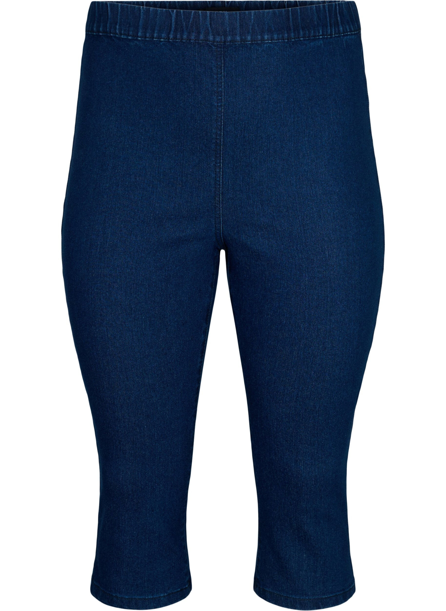Zizzi FLASH - Pantalon capri en denim &agrave; taille haute et coupe ajust&eacute;e, Bleu, Packshot image number 0