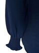 Blouse avec poignets smock&eacute;s et col en V, Bleu, Packshot image number 3