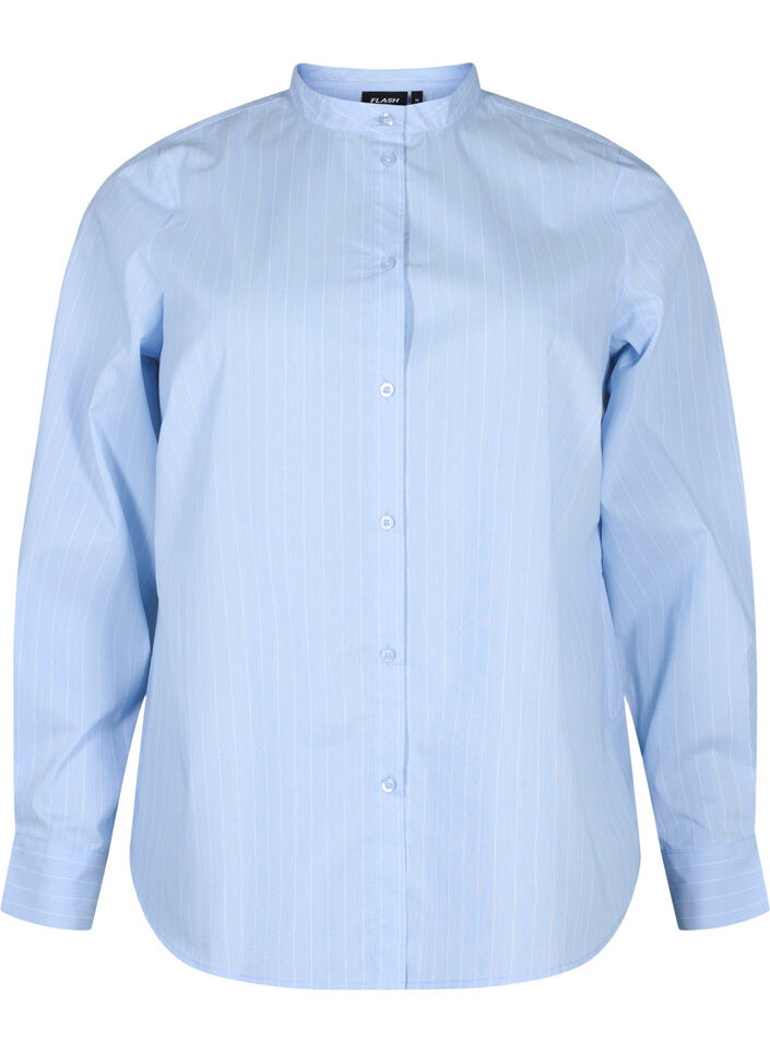 FLASH - Chemise à rayures, Light Blue Stripe, Packshot image number 0