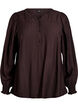 Blouse en viscose avec smock et d&eacute;tails fronc&eacute;s, Marron, Packshot image number 0