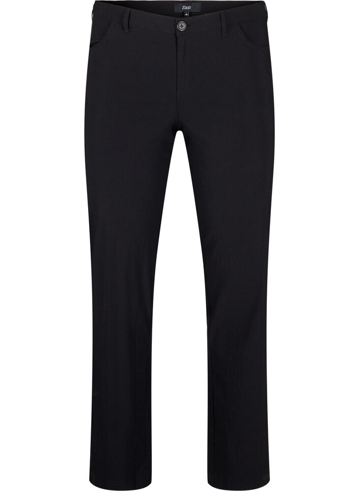Pantalon classique en viscose m&eacute;lang&eacute;e, Noir, Packshot image number 0