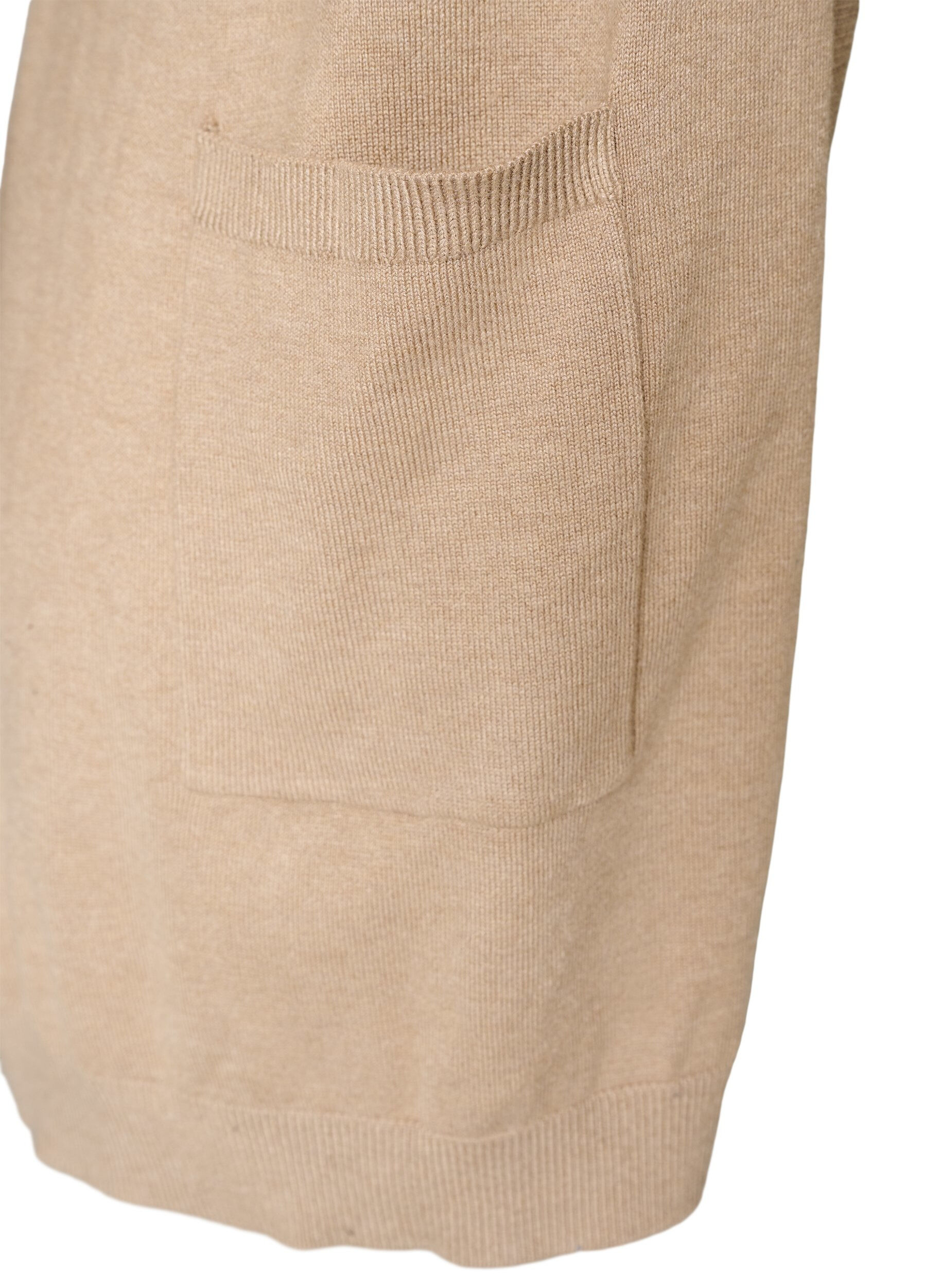 ZizziLong cardigan tricot&eacute; dans un m&eacute;lange de viscose, Beige, Packshot image number 3