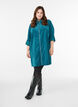 Robe en velours côtelé avec zip et manches 3/4, Vert foncé, Model image number 1
