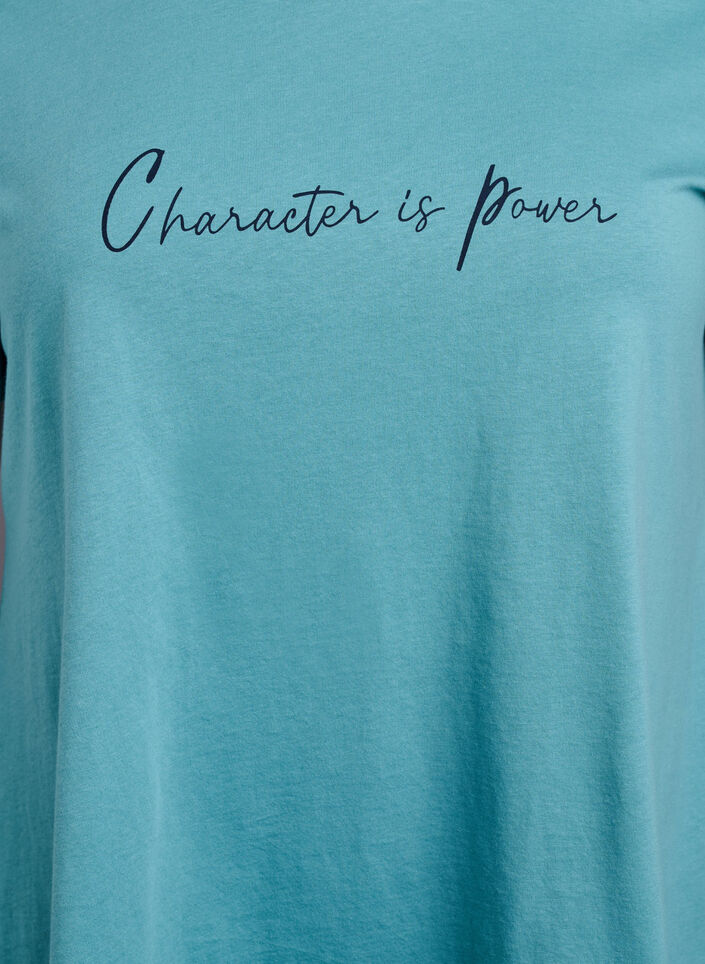 T-shirt à col rond et coupe évasée, Vert, Packshot image number 2