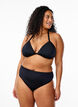 Bas de bikini de couleur unie avec taille r&eacute;guli&egrave;re, Noir, Model image number 0