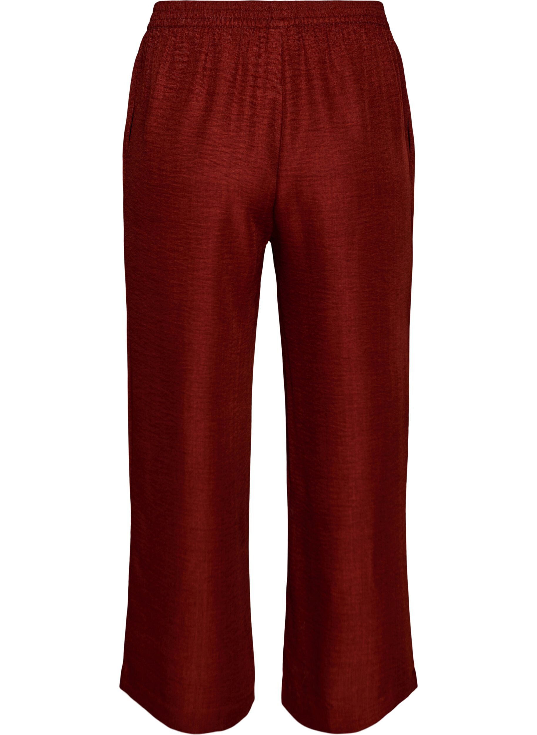 ZizziPantalon ample avec ceinture &eacute;lastique et poches, Bordeaux, Packshot image number 1