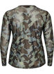 Blouse en maille avec imprim&eacute;, Vert Kaki, Packshot image number 1