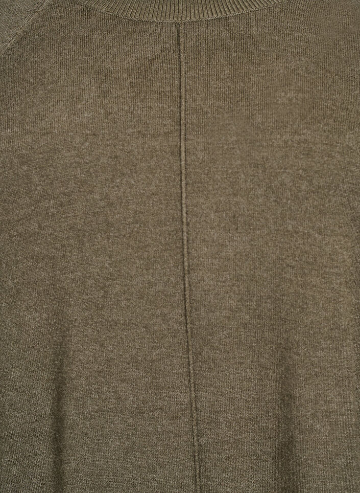 Robe courte en maille &agrave; manches raglan et couture centrale, Vert Kaki, Packshot image number 2