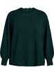 Blouse en maille &agrave; bords ondul&eacute;s, Vert fonc&eacute;, Packshot image number 0