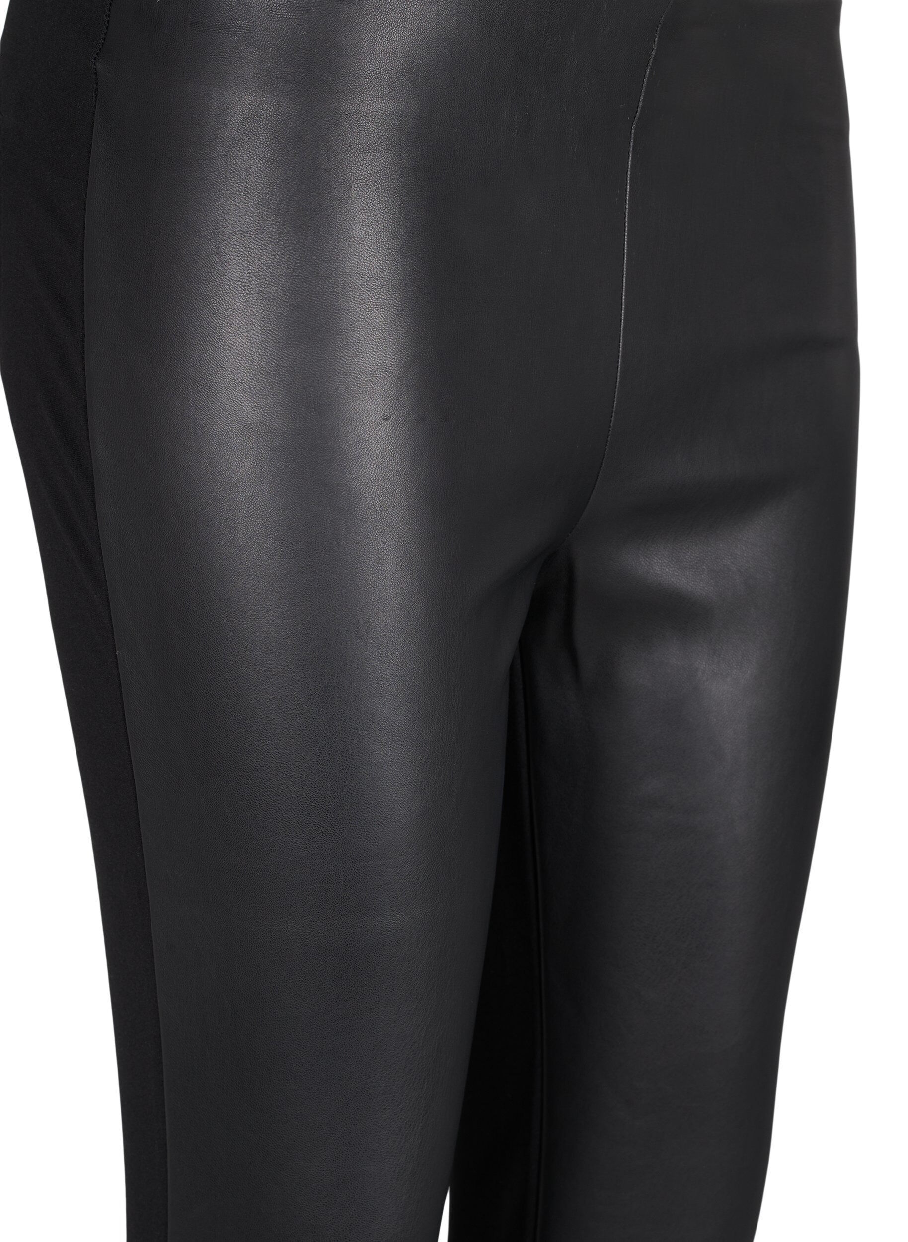 Zizzi Leggings en simili-cuir, Black, Packshot image number 2