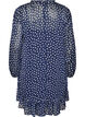 Robe &agrave; motifs avec volants et manches longues, Bleu, Packshot image number 1