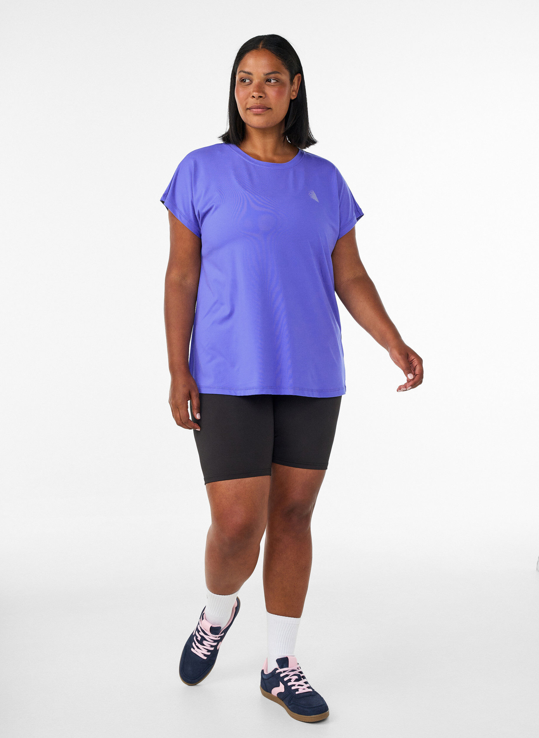 ZizziT-shirt de sport couleur unie, Bleu, Model image number 1