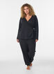 Blouse portefeuille en jersey avec lien &agrave; nouer, Noir, Model image number 1