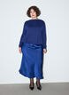 Blouse &agrave; encolure bateau et coupe ballon, Bleu, Model image number 1