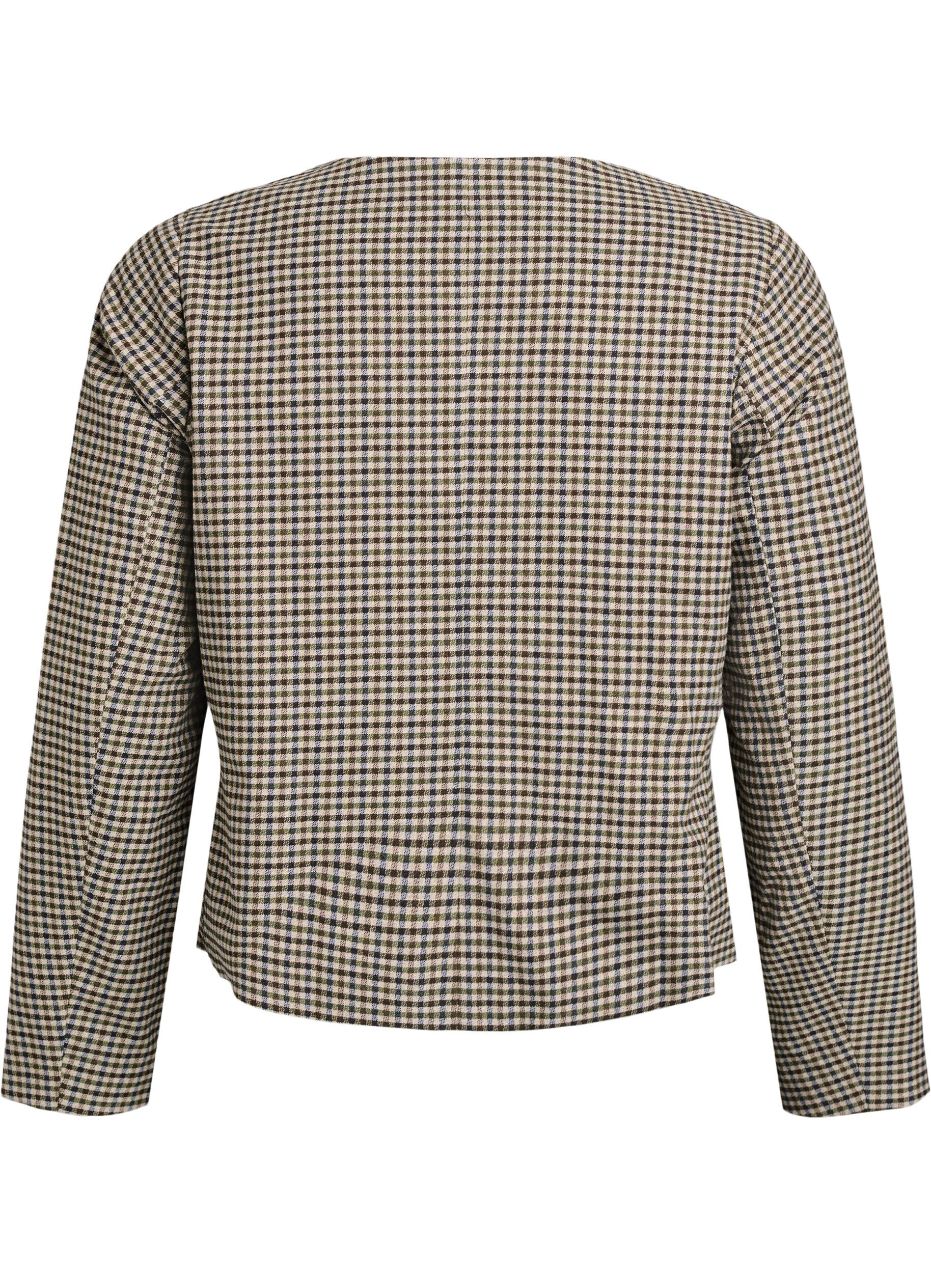 Zizzi Veste courte avec boutons dor&eacute;s, Marron, Packshot image number 1