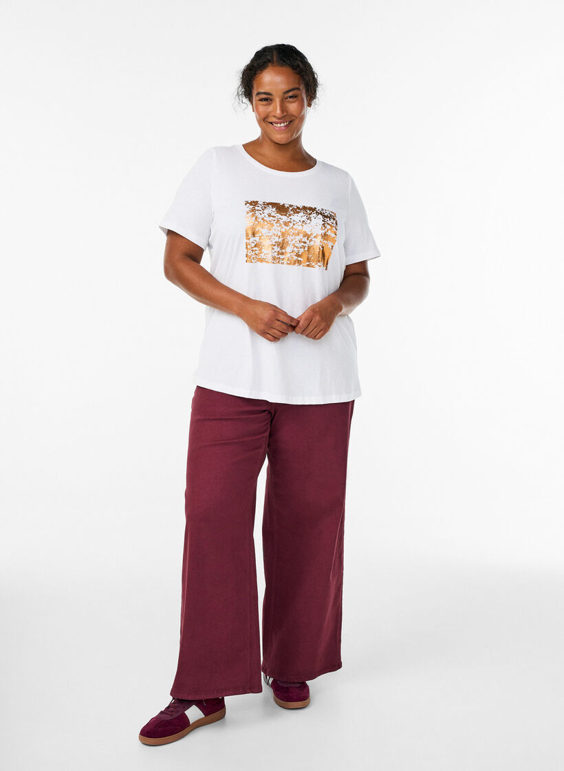 T-shirt imprim&eacute;, Blanc, Model image number 1