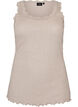 Top c&ocirc;tel&eacute; avec dentelle, Beige, Packshot image number 0