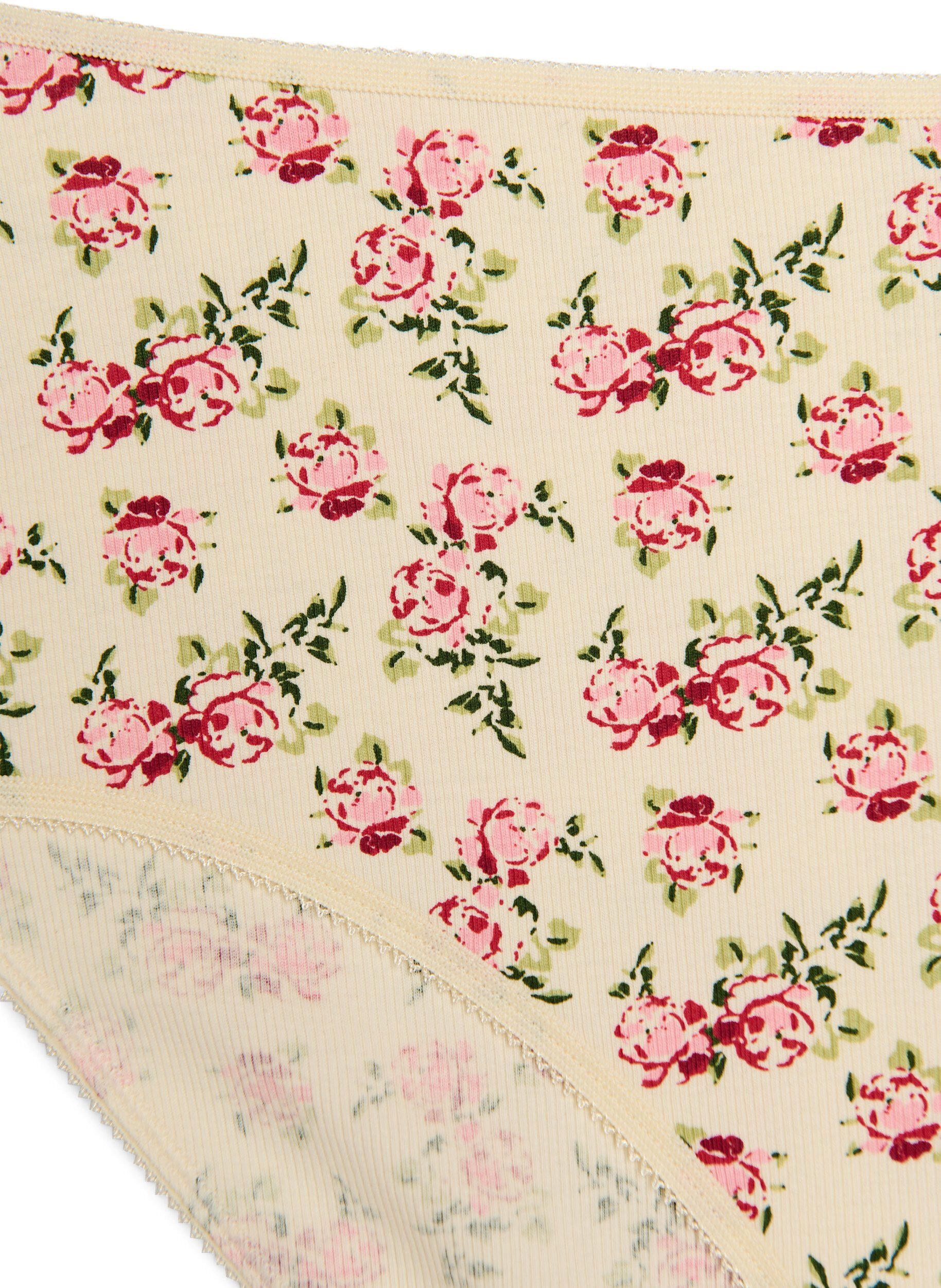 Zizzi Lot de 5 culottes c&ocirc;tel&eacute;es en coton, Vanille, Packshot image number 3