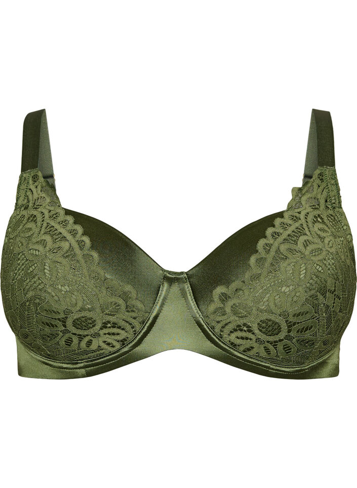 Soutien-gorge &agrave; armatures rembourr&eacute; avec dentelle, Vert Kaki, Packshot image number 0