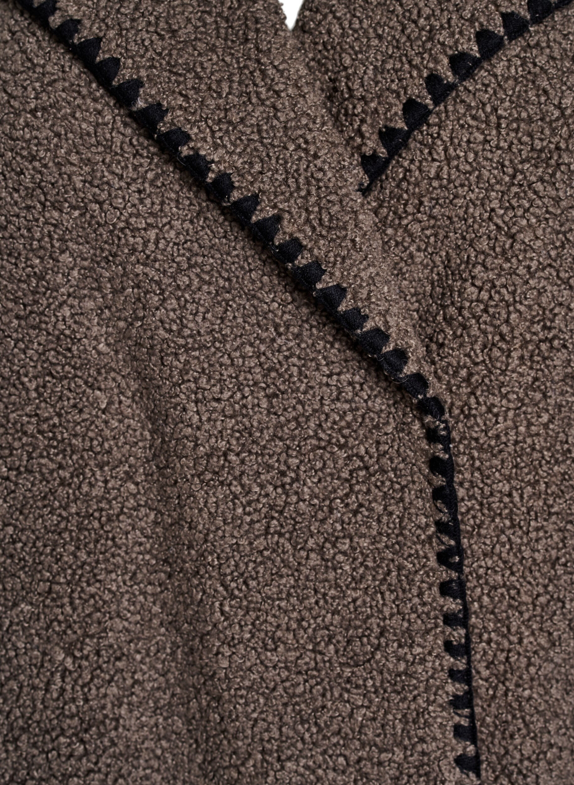 Zizzi Veste teddy avec d&eacute;tails contrastants, Marron, Packshot image number 2