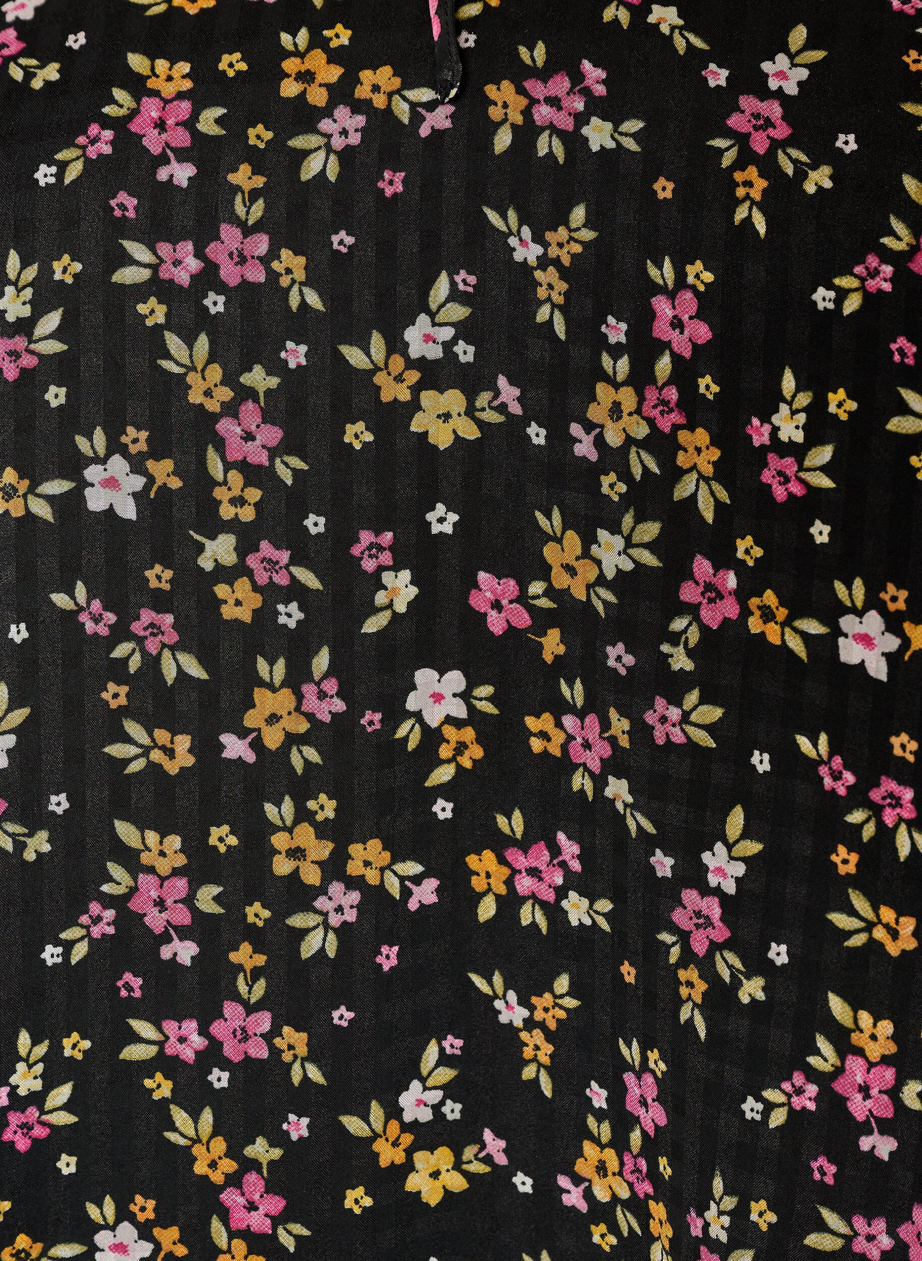 ZizziTunique imprim&eacute;e florale en coupe A, Noir, Packshot image number 2