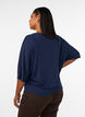 Blouse en jersey avec des manches ballon au coude, Bleu, Model image number 2