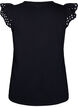 T-shirt en coton biologique avec broderie anglaise, Black, Packshot image number 1