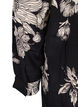 Chemise longue en viscose à fleurs, Black White AOP, Packshot image number 3