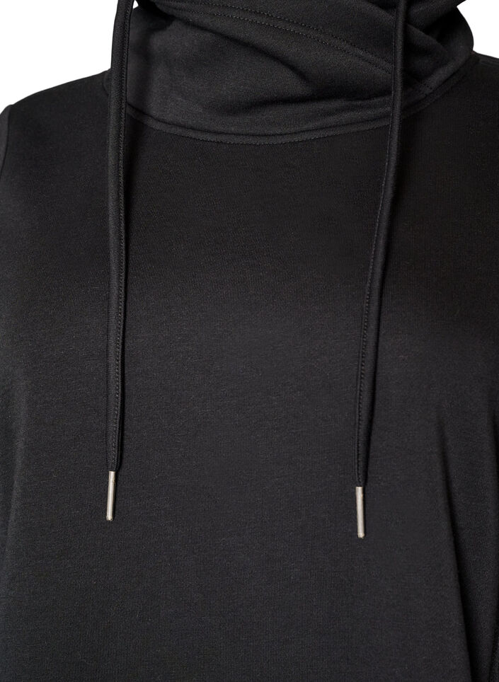 Sweat &agrave; col montant et poches, Noir, Packshot image number 2