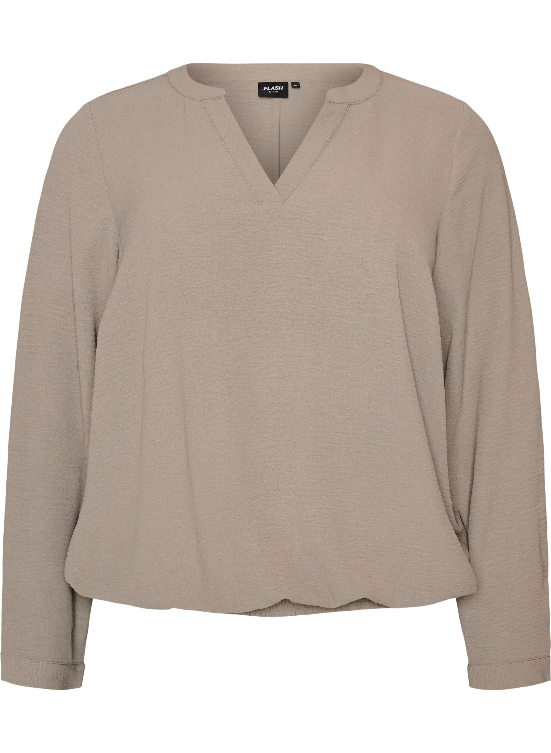 ZizziBlouse &agrave; la silhouette ballon avec col en V, Beige, Packshot image number 0