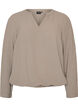 Blouse &agrave; la silhouette ballon avec col en V, Beige, Packshot image number 0