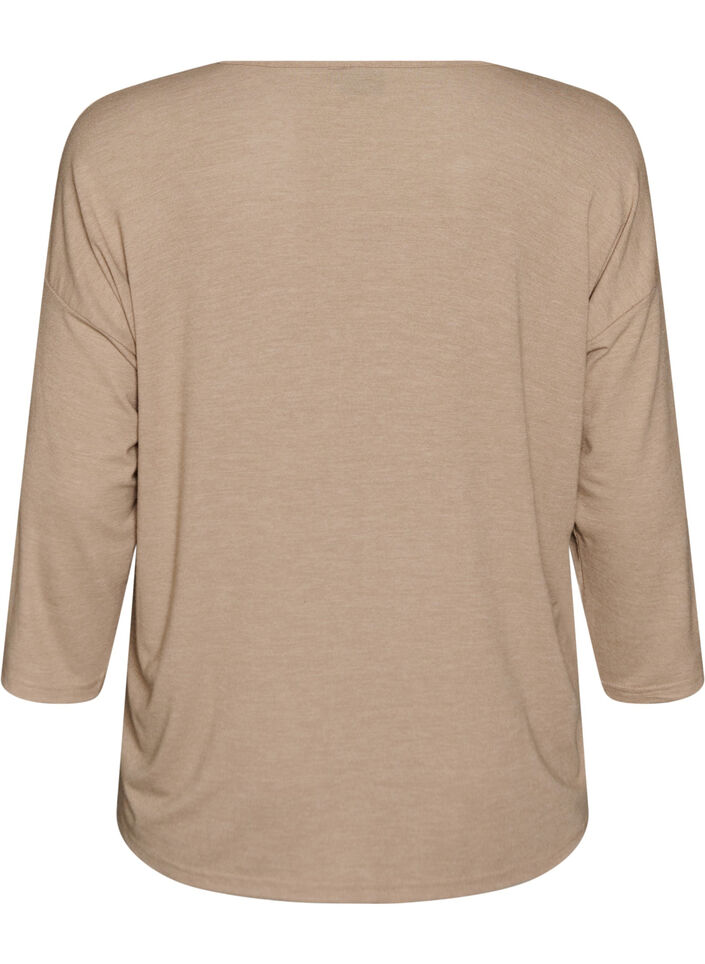 Blouse en jersey avec manches 3/4, Beige, Packshot image number 1