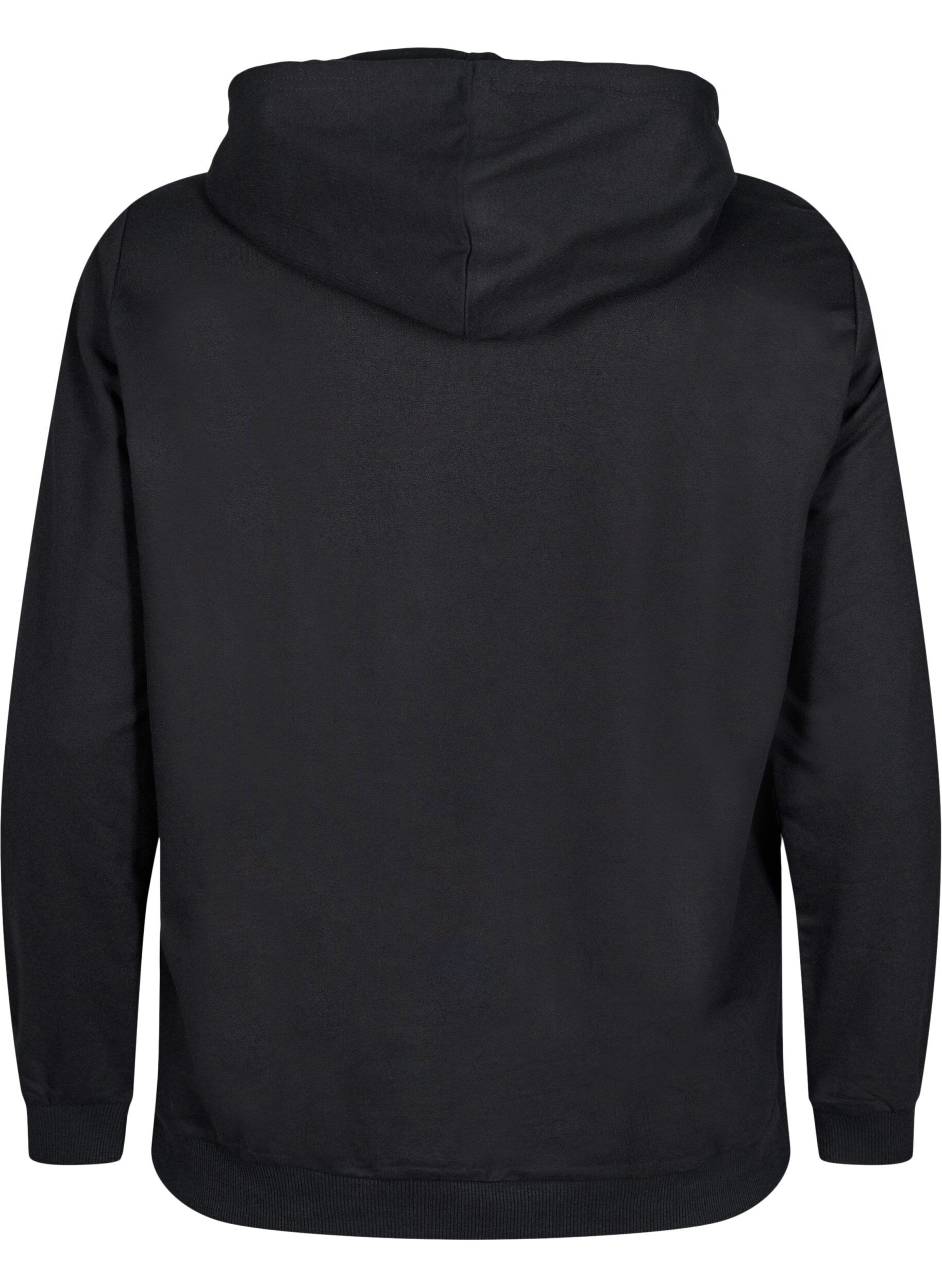 Zizzi Sweat &agrave; capuche avec imprim&eacute;, Noir, Packshot image number 1