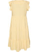 Robe midi sans manches en lin et viscose avec volants, Jaune clair, Packshot image number 1